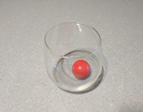 red ball in glass